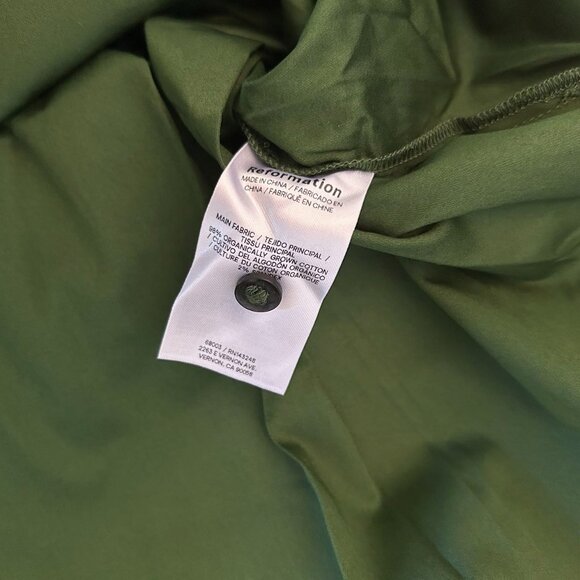 NEW Reformation Will Oversized Shirt Small Grass Green - Picture 7 of 8